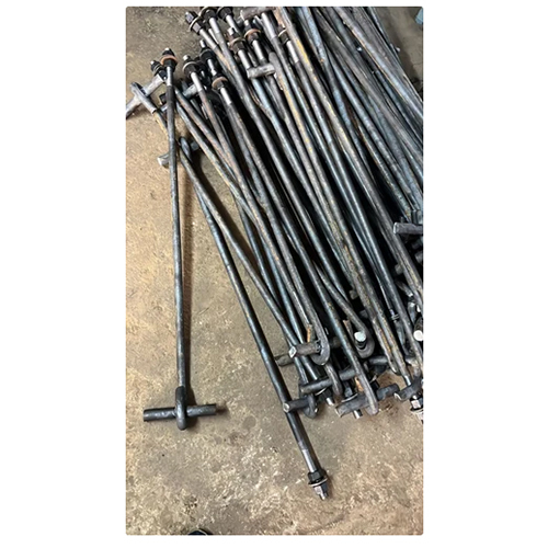 Ms Foundation Bolt - Steel Construction Fastener | Powder Coated, Industrial Use, Gray Finish for Reliable Performance