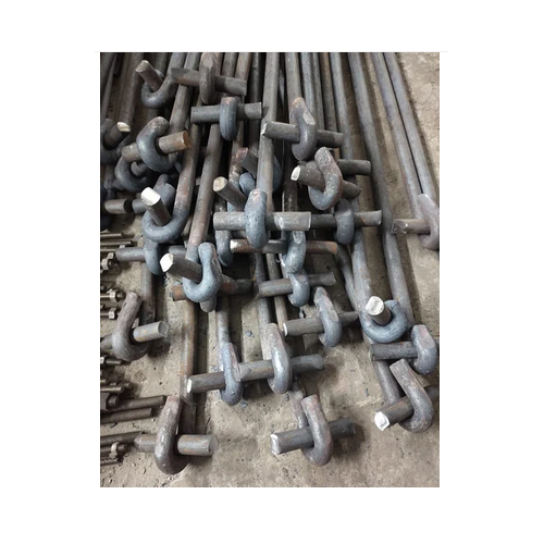 Industrial Foundation Bolts - Grade 5.6, 12mm Size, Gray Color | Powder Coated Surface Treatment for Industrial Usage