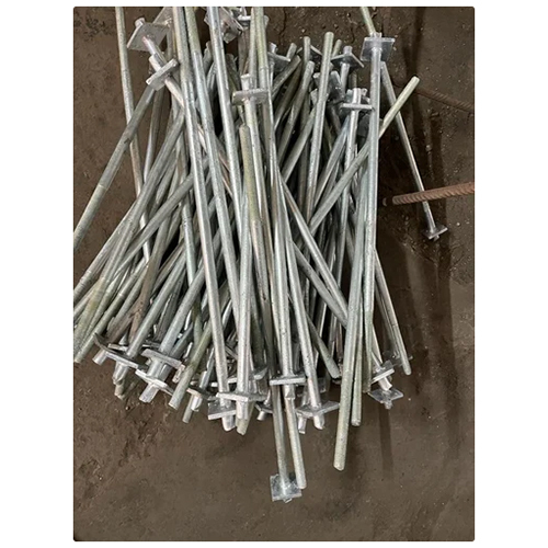 Plate Weld Foundation Bolt - Galvanized Steel, Silver Finish | Industrial-Grade for Enhanced Durability and Reliability in Construction Projects