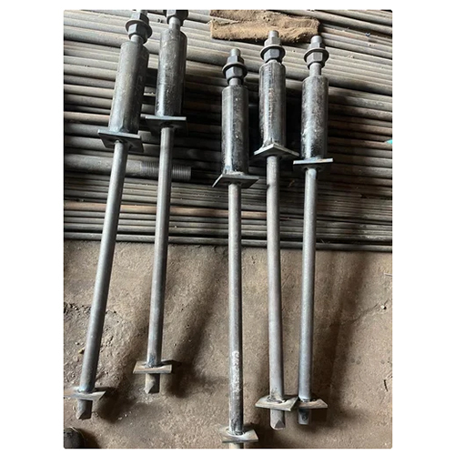 Mild Steel Foundation Bolt - 10 Inch, M12 to M125 Size | Gray, Powder Coated Finish for Industrial Use