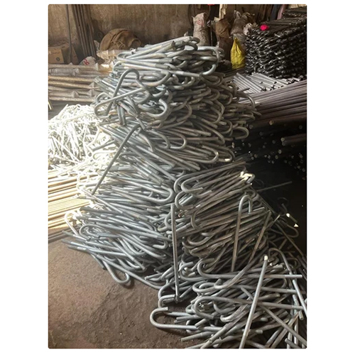 Galvanised Round MS J Foundation Bolt - M12 to M125, Gray Color | Industrial Use, Galvanized Surface Treatment, Grade 4.6, 8.8, 5.6