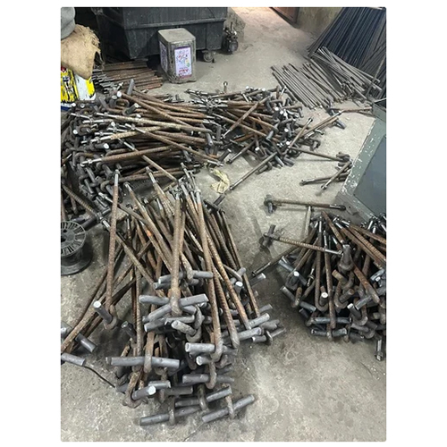 Mild Steel Foundation Bolt Grade MS - Gray Color, Powder Coated Finish | Industrial Usage for Reliable Support in Structural Applications