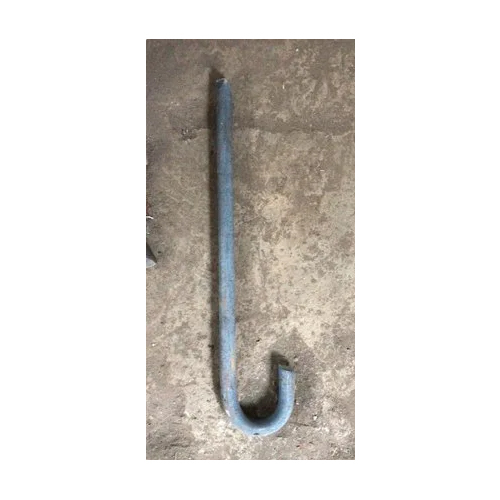 Mild Steel Black MS J Bolt - M12 to M125 Size, Gray Color | Blacking Surface Treatment, Grade 4.6, Industrial Usage