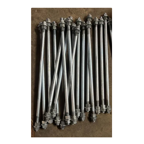 HIGH Tensile Anchor Foundation Bolts - Steel, Silver Color with Powder Coating | Industrial Use for Pre-Engineered Buildings Manufacturing