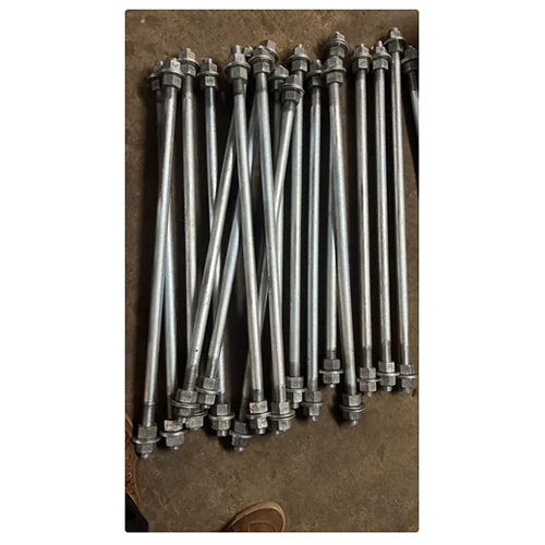 J Shaped Bolts - Silver Galvanized Steel | Industrial Use for Reliable Structural Support