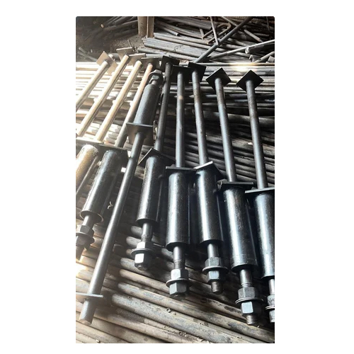 J Shape MS Foundation Bolt - M12 to M125 Size Range , Dark Gray Color with Plating Finish and Grade 4.6, 5.6, 8.8 for Industrial Use