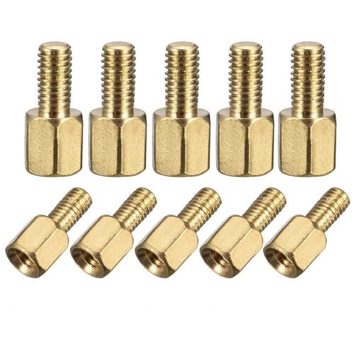 Brass Hex Spacer - Customized Sizes with Tolerance Â±0.05 | Natural Brass and Nickel Finishes Available