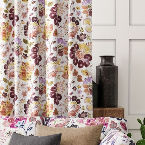 Floral Printed Polyester Curtain Fabric
