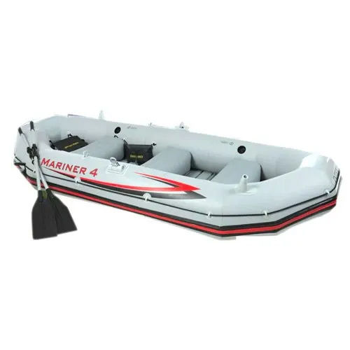 White And Blue Intex Mariner 4 Rubber Boat