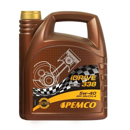 PEMCO iDRIVE 338 5W-40 API SL/CF-4 - Synthetic Engine Oil Brown Gold Color | High Anti-Wear Properties Cold Weather Performance Sludge Prevention
