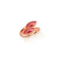 Garnet Quartz Gemstone Marquise Shape Gold Vermeil Bezel Set Ring