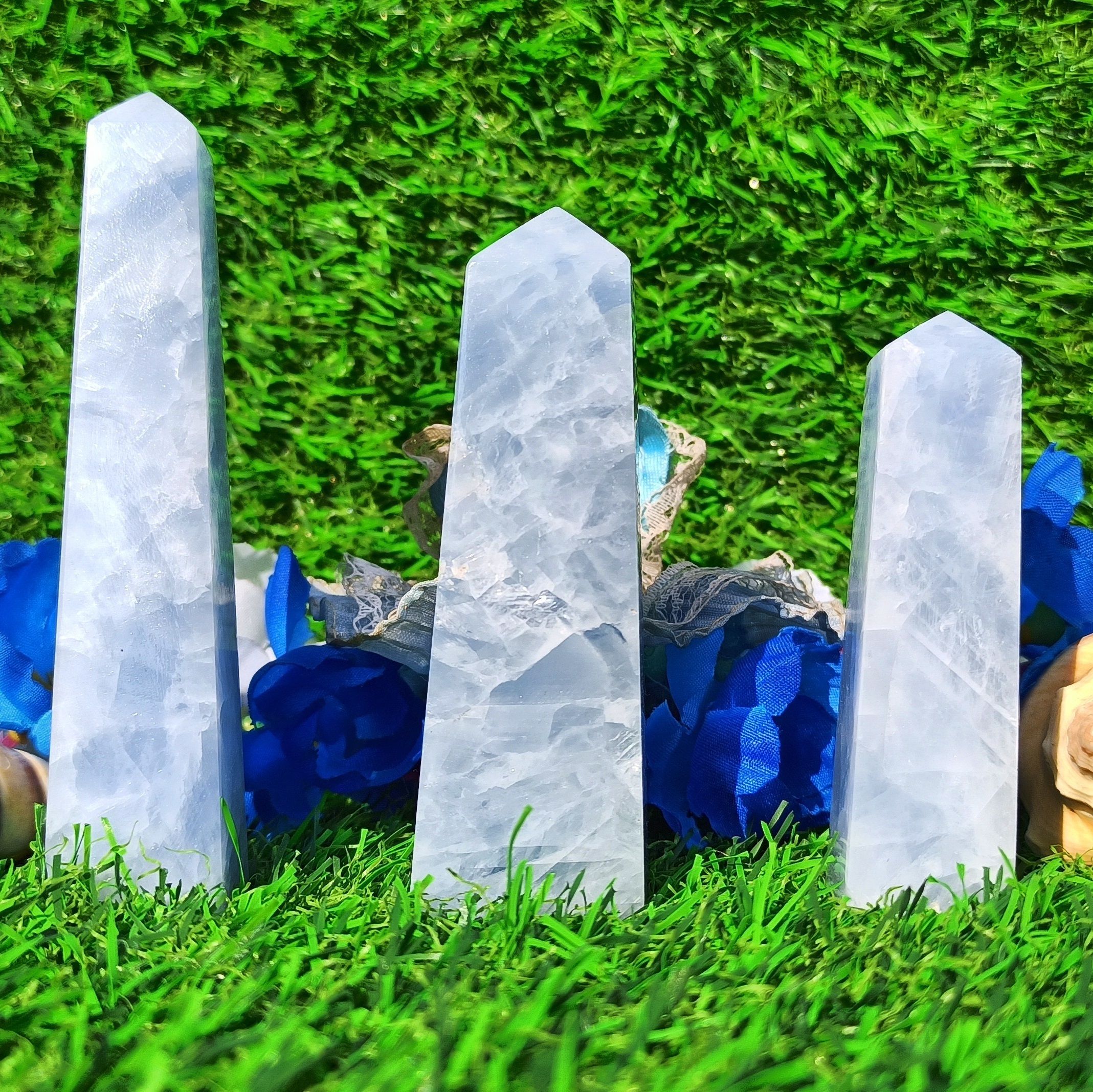 Blue Calcite Tower Obelisk