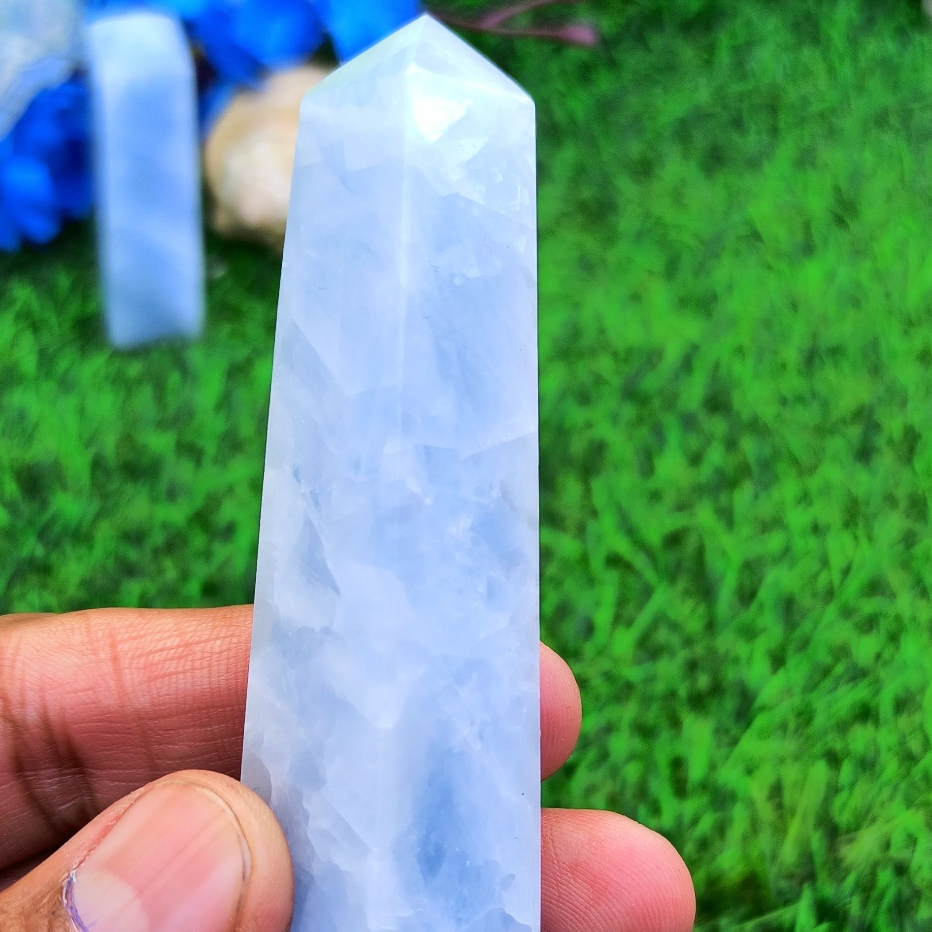 Blue Calcite Tower Obelisk