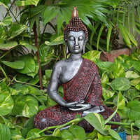 Decorative Sitting Buddha - Handcrafted Brown Sculpture | Intricate Design, Spiritual Elegance, Artisan Quality