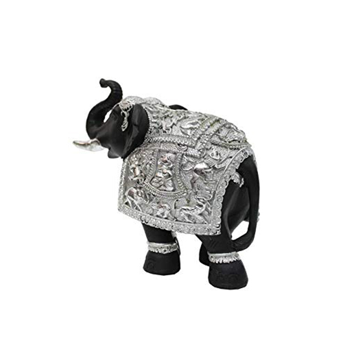 Decorative Silver and Black Elephant