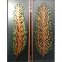 Wall Decor New Leaf Panel - Rectangular Design | Indoor Decorative Art In Black And Brown, Meticulously Crafted Nature-inspired Theme