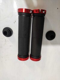 BICYCLE HANDLE GRIP WITH ALLOY END CAP COLOURED  130 MM