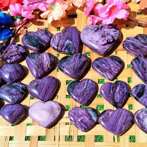 Charoite Hearts