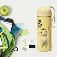 STAINLESS STEEL WATER BOTTLE 380 ML SILVER LEAK PROOF OFFICE BOTTLE GYM BOTTLE HOME KITCHEN HIKING TREKING BOTTLE TRAVEL BOTTLE (6772)