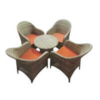 Wicker Coffee Table Set - Shape: Round