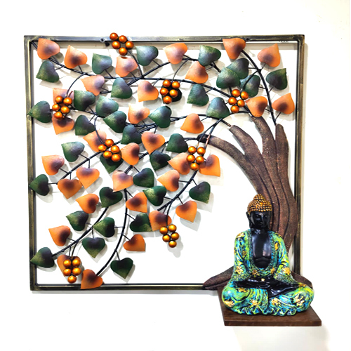 Decorative Budda With Tree Wall Art