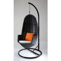 Steel Wicker Garden Hanging Chairs With Stand