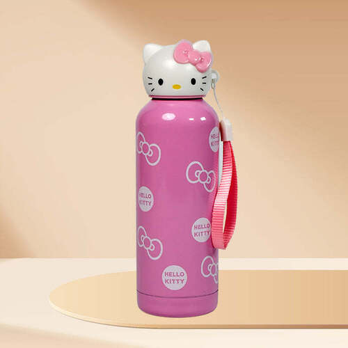 CUTE KITTY STAINLESS STEEL VACUUM BOTTLE KIDS CHILDREN CARTOON WATER BOTTLE STAINLESS STEEL VACUUM BOTTLE CHILDREN WATER BOTTLES (6787)