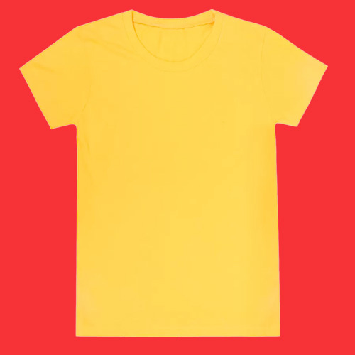 T SHIRT RN YELLOW SEMI NORMAL XXL - Cotton XXL Size Yellow Color | O-Neck Short Sleeves Plain Pattern Design
