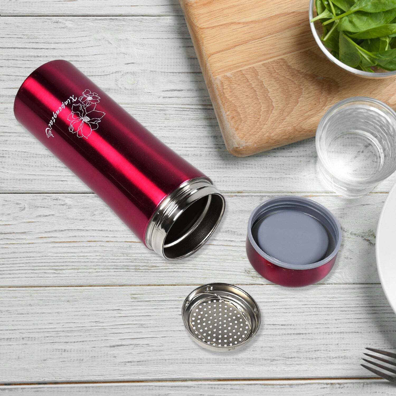 STEEL PREMIUM DRINKING CUP WATER BOTTLE 380ML BOTTLE FOR LEAK PROOF OFFICE BOTTLE GYM BOTTLE HOME KITCHEN TRAVEL BOTTLE (6793)