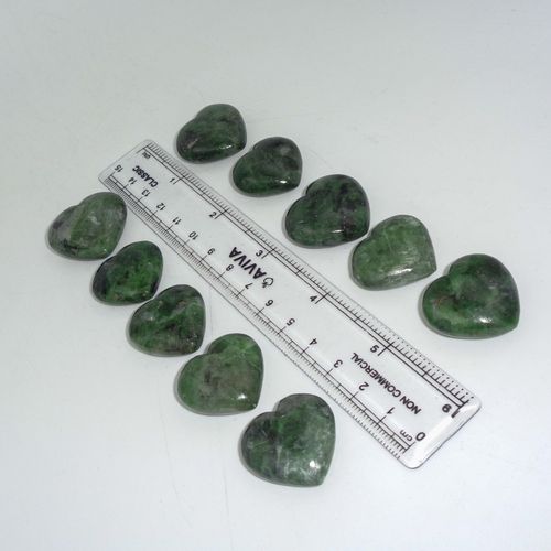 Chrome Diopside Hearts