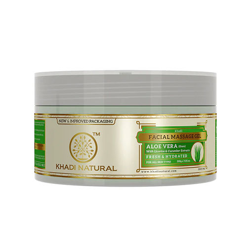 Khadi Natural Aloe Vera (Green) Facial Massage Gel Withlicorice and Cucumber Extracts - Fresh and Hydrated-200 