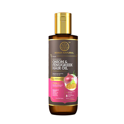 Khadi Natural Onion And Fenugreek Hair Oil - Mineral Oil Silicones Synthetic Fragrance Free-200 Ml Shelf Life: 1 Years