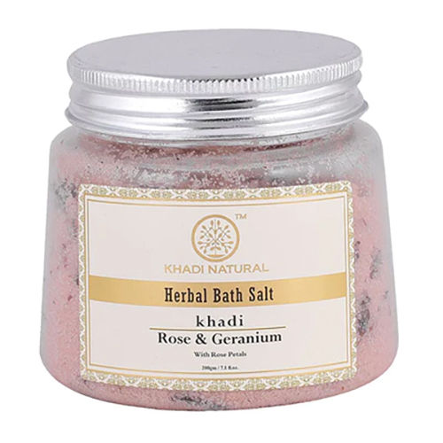 Khadi Natural Rose and Geranium With Rose Petals Bath Sa-lt-200 