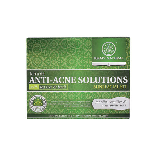 Khadi Natural Anti-Acne Solutions Mini Facial Kit (With Tea Tree And Basil) Ingredients: Herbs