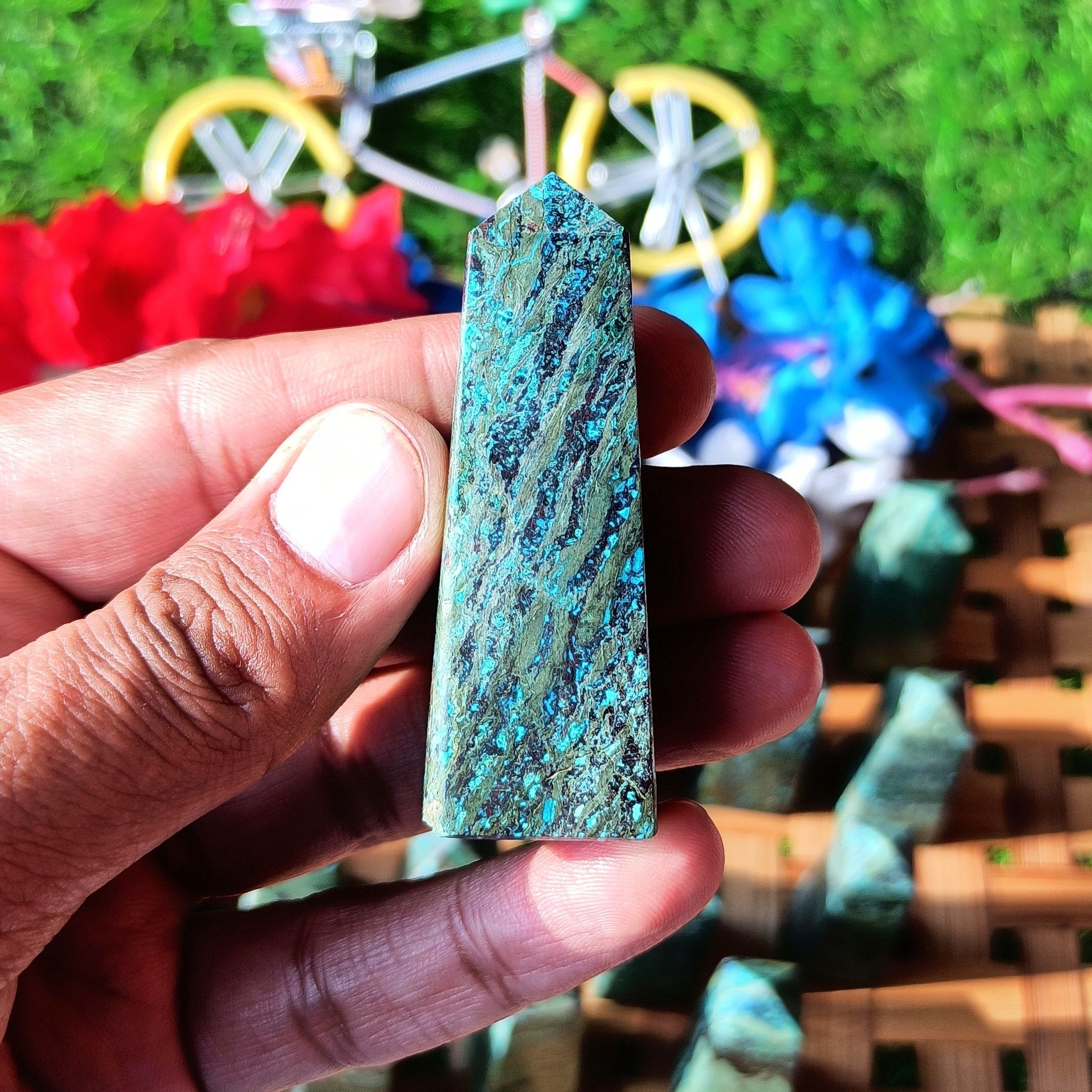 Chrysocolla Tower Obelisk