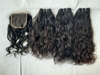 Soft and shiny remy virgin raw Natural 100% human hair bundle wavy hair