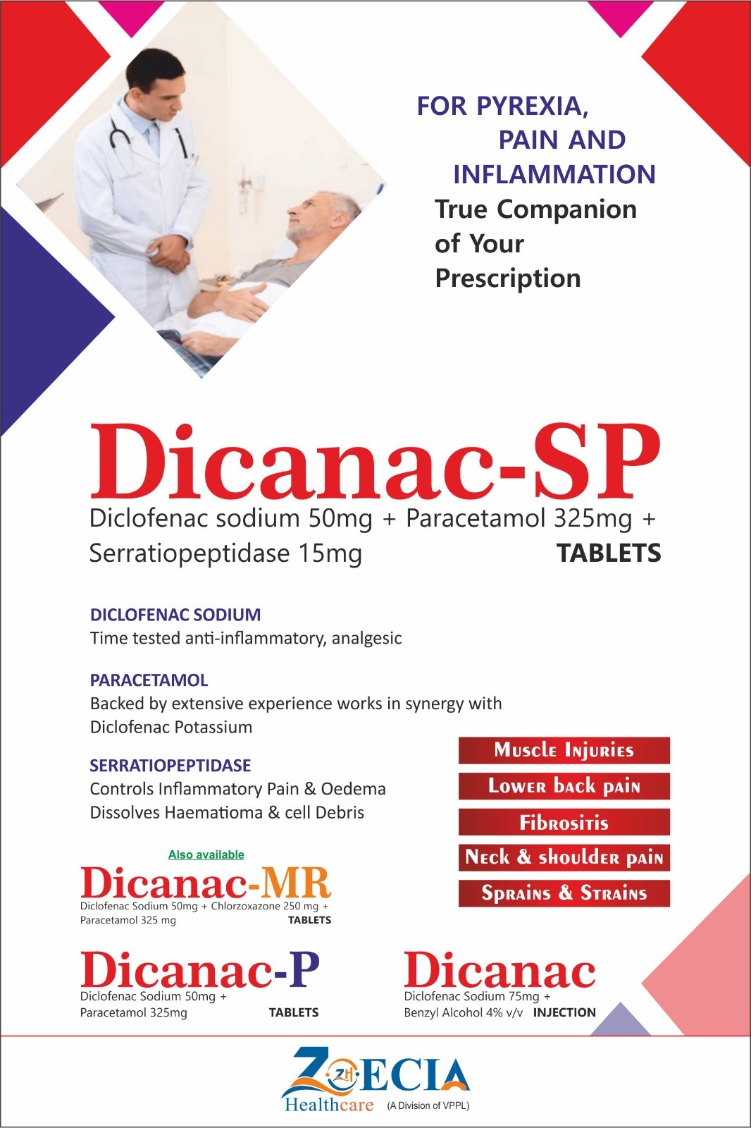 Diclofenac sodium 50mg Paracetamol 325 mg