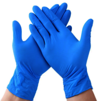 Natural Color Blue Vinyl Gloves