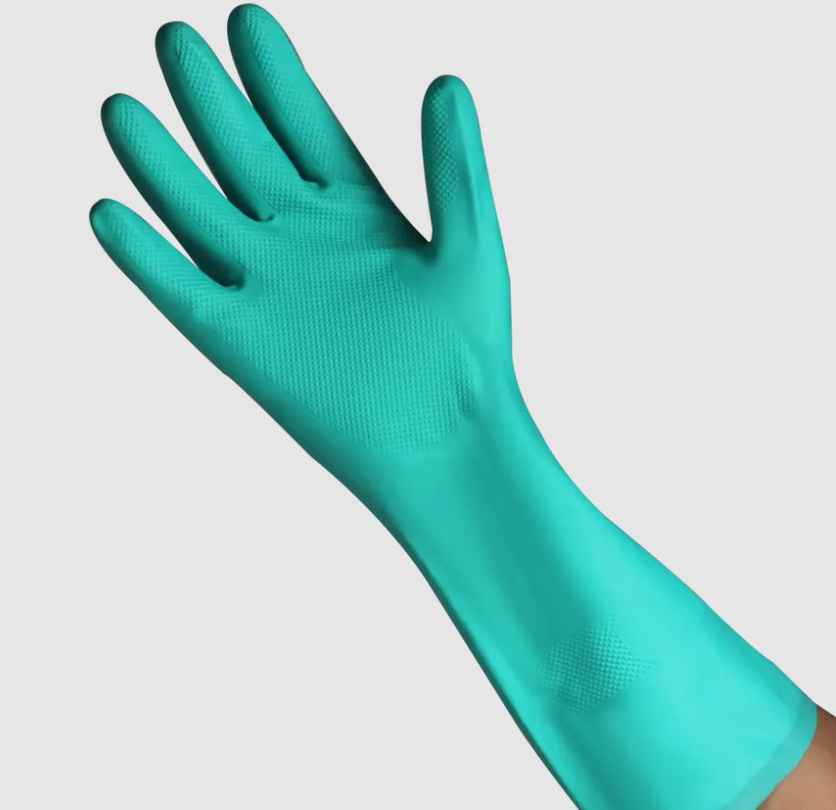 Green Nitrile Chemical Resistant Hand Gloves