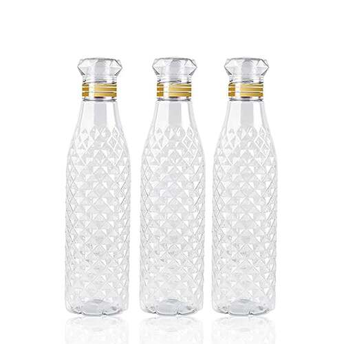 Transparent Water Bottle With Diamond Cut Used By Kids Children S (3 Pcs) (7116)