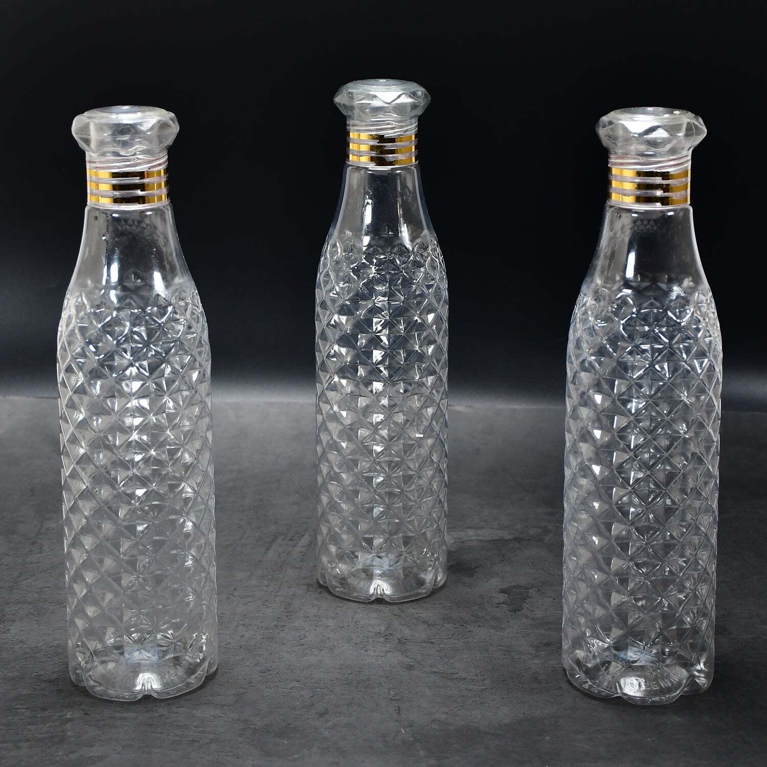 WATER BOTTLE WITH DIAMOND CUT USED BY KIDS CHILDREN S (3 PCS) (7116)