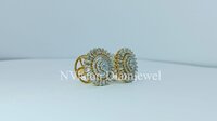 Natural Round and Bugget Diamond Sunflower Earrings