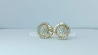 Natural Round and Bugget Diamond Sunflower Earrings