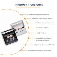 Thermal Receipt USB Printer USB With 2600mah Battery