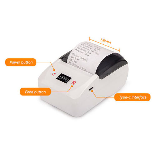 Portable Receipt Printer With 1500mAh Rechargeable Battery