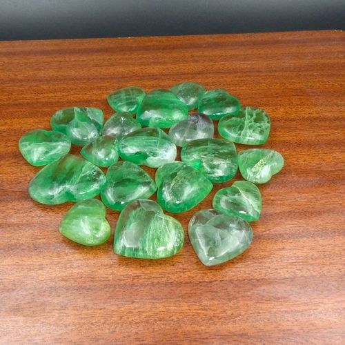 Green Fluorite Hearts