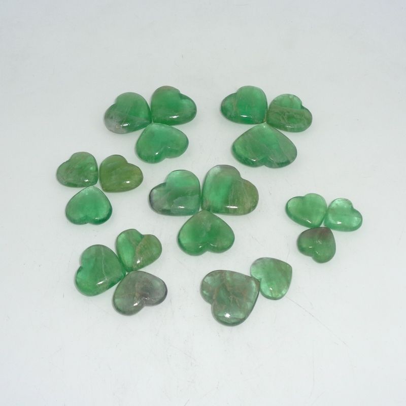 Green Fluorite Hearts