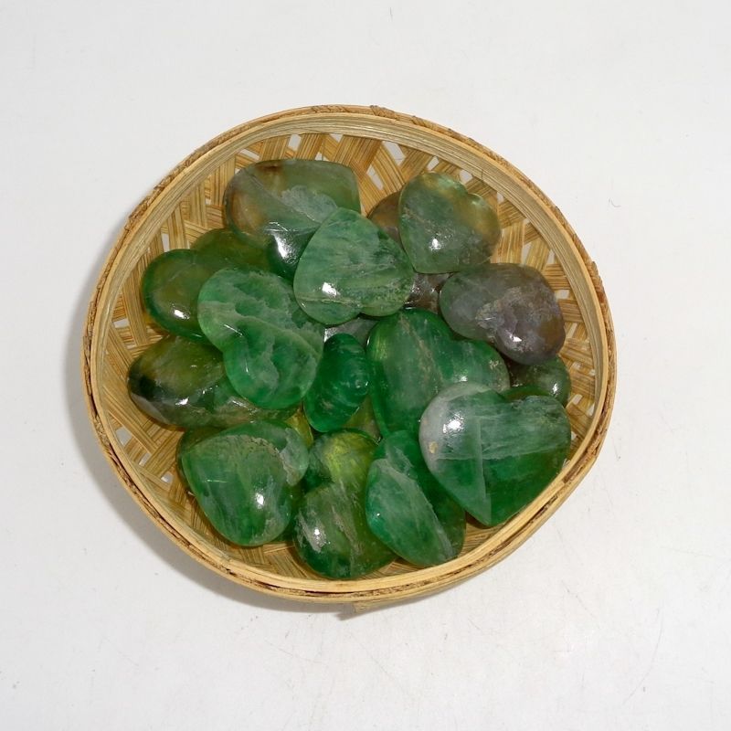 Green Fluorite Hearts