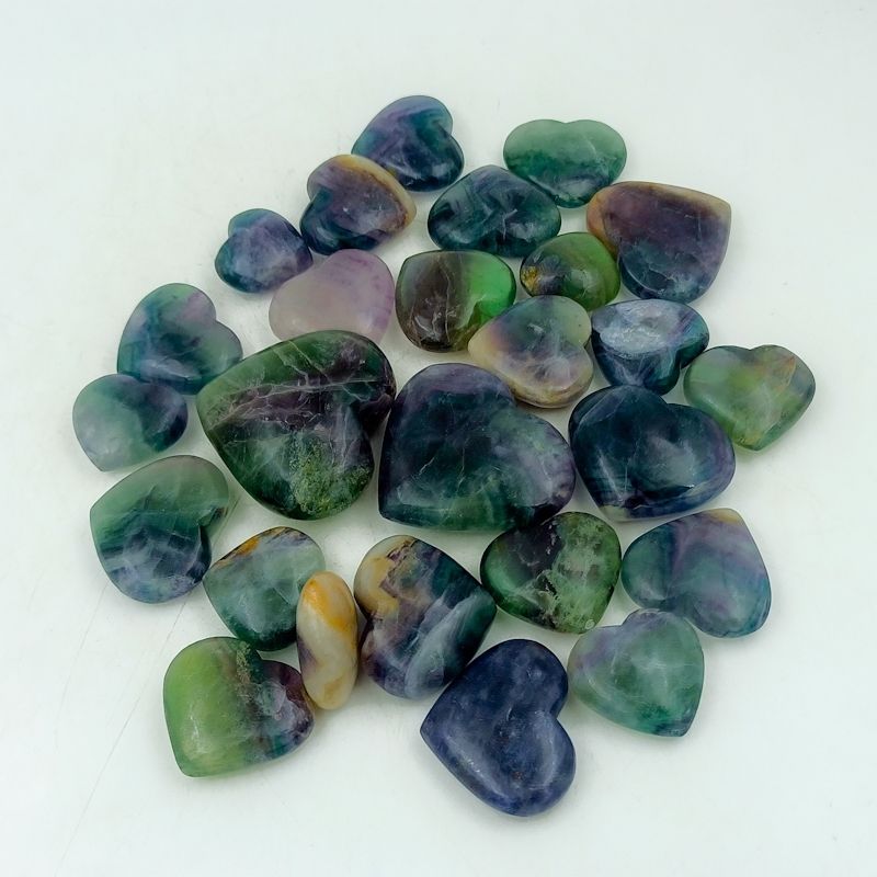 Rainbow Fluorite Hearts