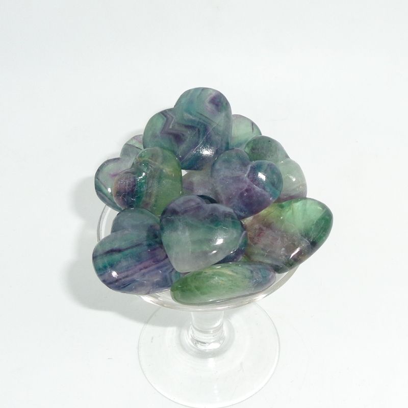 Rainbow Fluorite Hearts